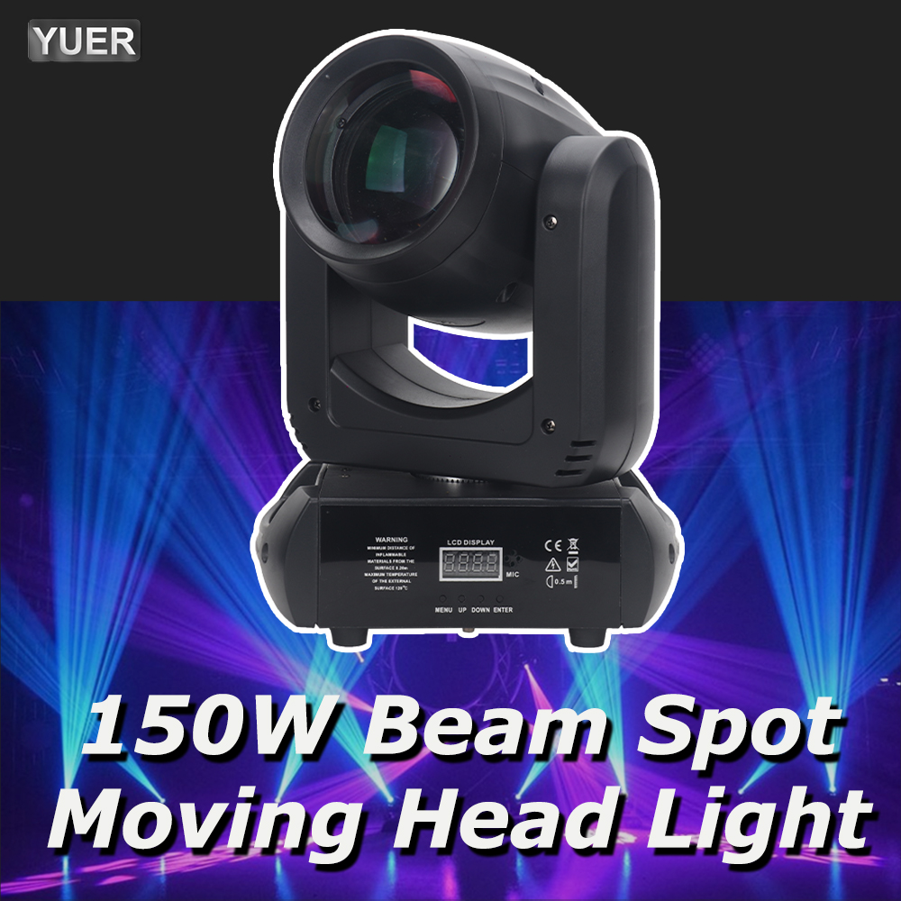 NEW Mini 150W LED Moving Head Light  Beam Spot 18 Rotating Prisms Dj Dmx Stage Light Effect Light Disco Dj Bar Wedding Club YUER