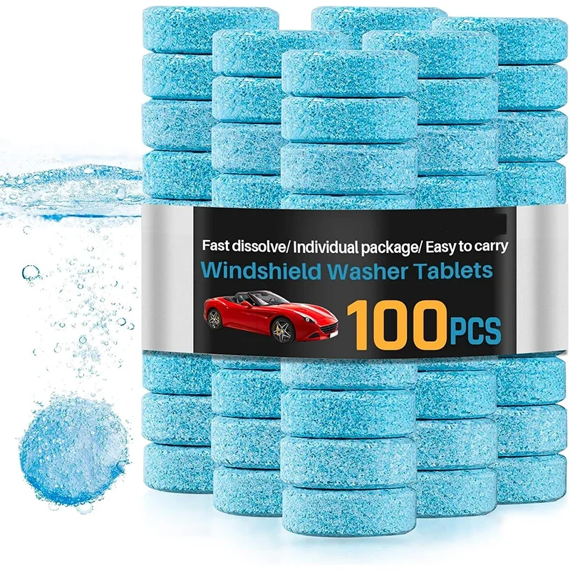 Líquido para lavador de para-brisa de carro, comprimidos concentrados, limpador efervescente sólido, para sala de carro, cozinha, janela, limpeza de vidro