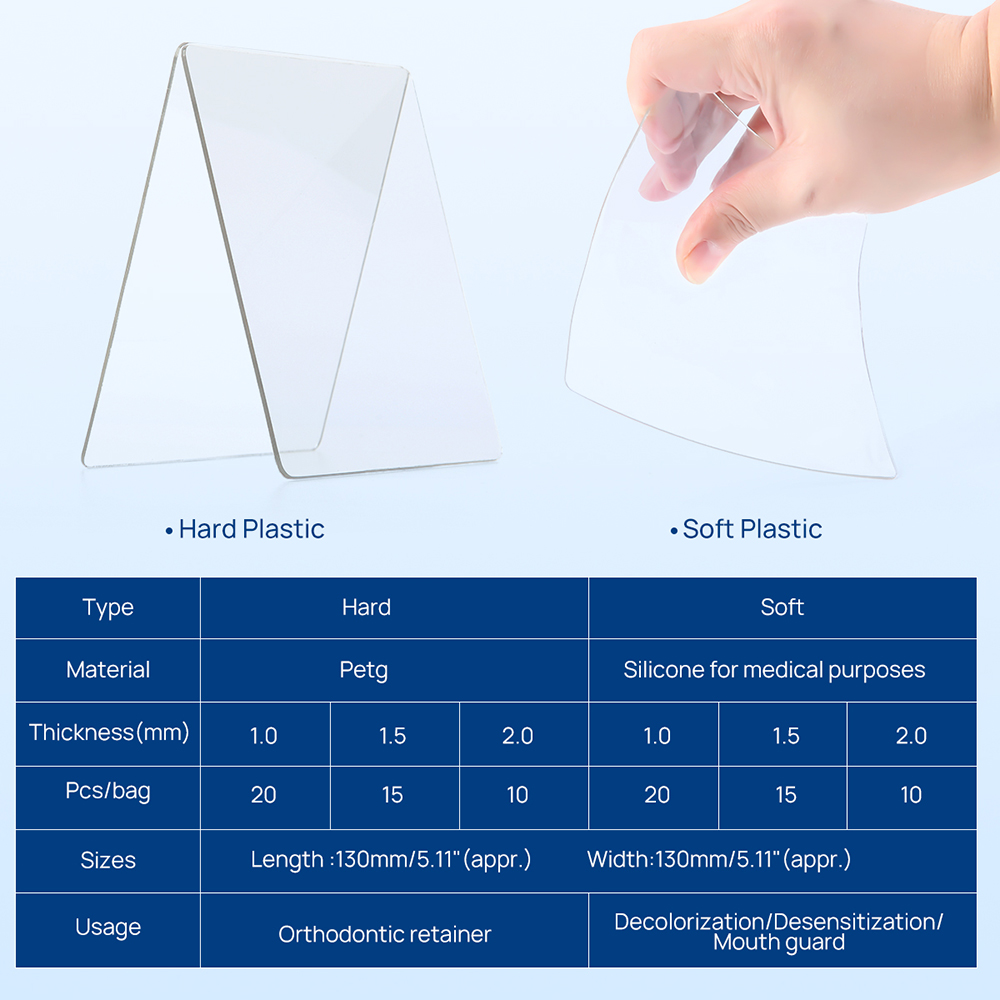 AZDENT-retenedor de férula de ortodoncia Dental, hoja formadora al vacío, plástico suave/duro, Material de termoformado de odontología de 1,0/1,5/2,0mm