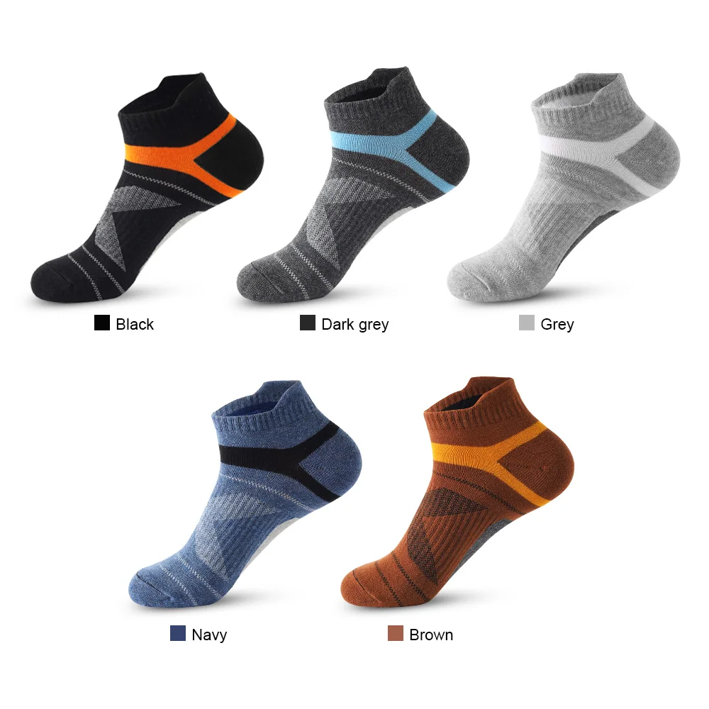 5 Pares Calcetines Tobilleros Deportivos Hombres Verano Calcetines Casual Algodón Cortos Transpirables Negro Calcetines Tobilleros Run Calcetines Deportivos Talla 38-45