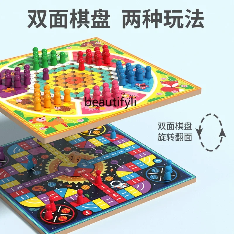 子供と親のための2in 1チェスボードゲーム,教育的でインタラクティブなおもちゃ