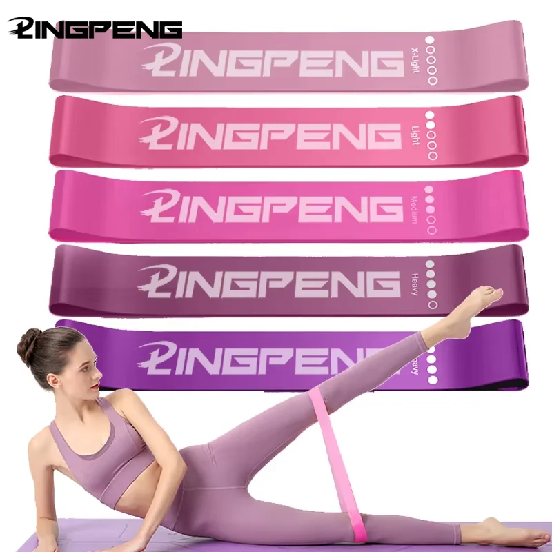 Widerstandsschlaufen-Übungsbänder, 5 verschiedene Widerstandsstufen, elastisches Band, geeignet für Arm-, Beinstreckungs- und Krafttraining