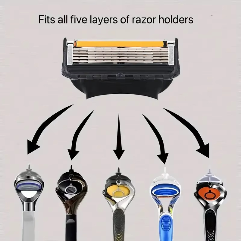 Shaving Razor Shaver Five Layer Blade Manual Razor Blade Men's Face Razor Vintage Beard Blade 4/8 Blade Razor Holder Sets New