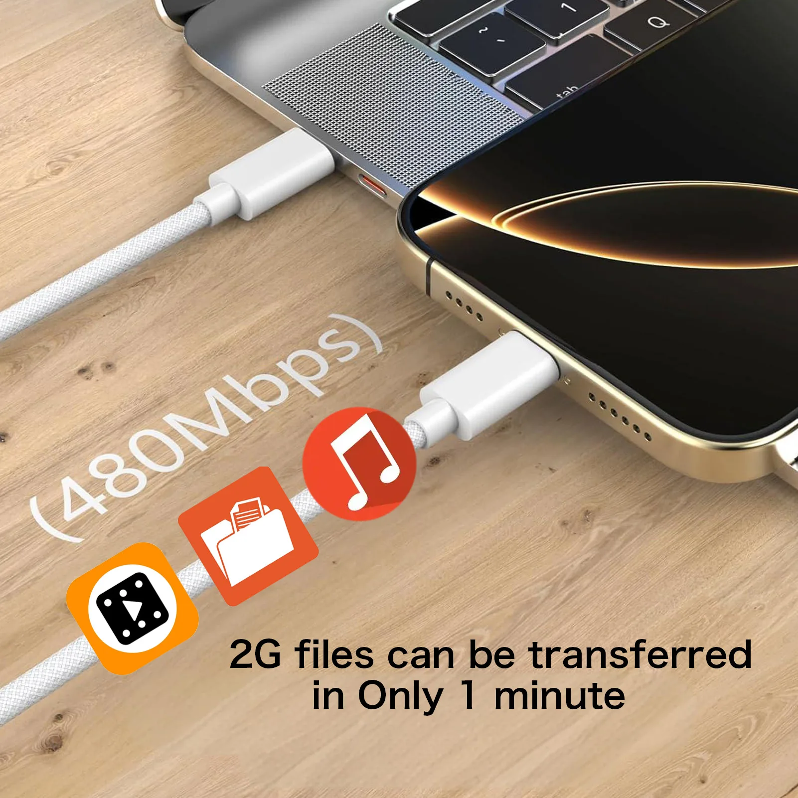 아이폰 16 15 Pro Max 아이패드용 정품 PD60W USB-C to USB C 고속 충전 케이블 (샤오미, 삼성, 구글, 아너 호환) C타입 케이블 1~2m