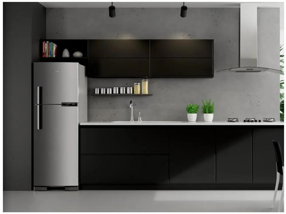 Geladeira Brastemp Frost Free Duplex 375L Inox com - 220V