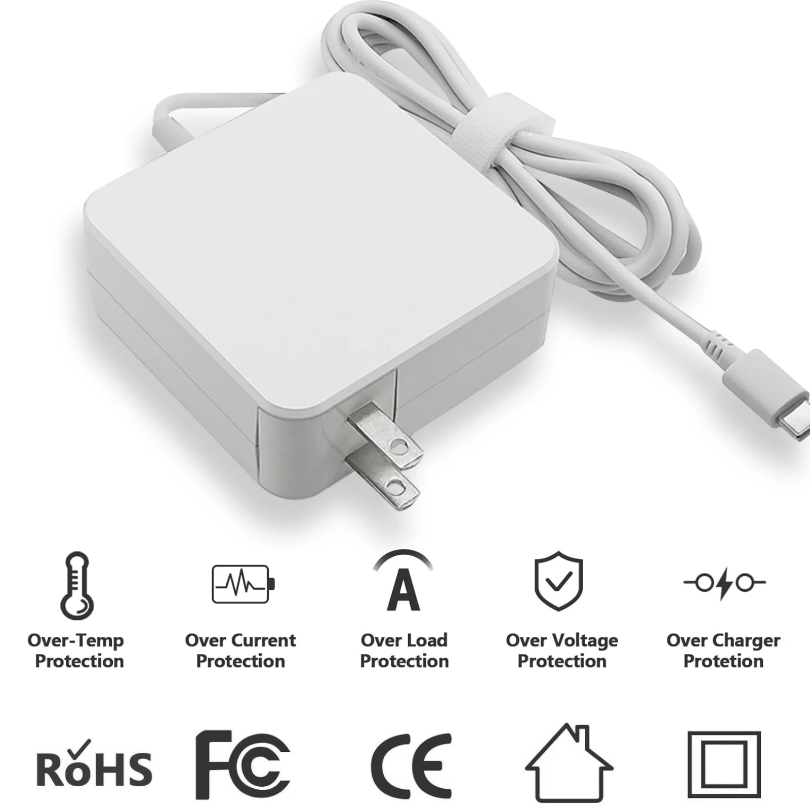 Reletech 65W USB C Laptop Power Adapter Type C Power PD Wall Fast Charger Fort MacBook Dell Lenovo Huawei HP Notebook