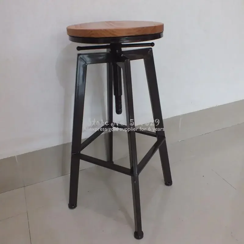 30% B Sắt Ghế Công Nghiệp Gió Xoay Ghế Quầy Bar Nhà Nâng Thanh Ghế Gỗ Chắc Chắn Cao Ghế Thanh Cao phân