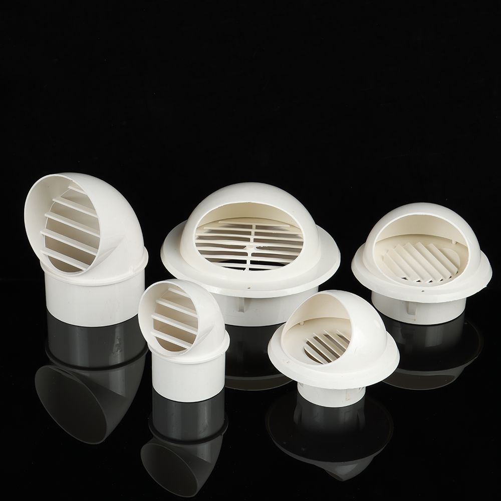 Rejilla de ventilación de pared Exterior de PVC, cubierta de ventilación redonda, tapa impermeable de 75/110/160mm, conductos antiaves y ratas