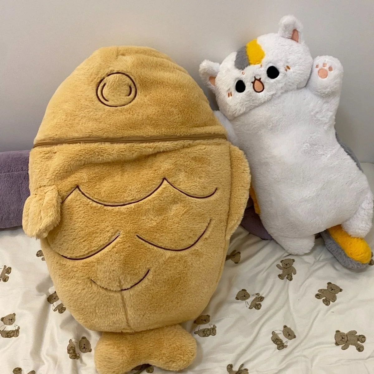 1 PC 40/60/80cm ญี่ปุ่น Taiyaki Cat Plush ของเล่นอะนิเมะแมวซ่อนเบาะกระเป๋า Ferry Bunny แครอทสัตว์ Plushie โยนหมอน
