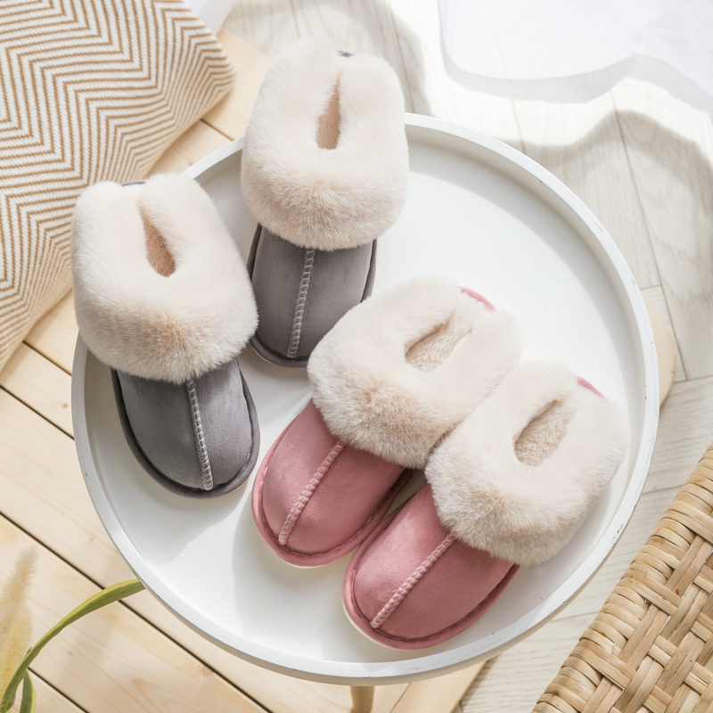 Chinelos de algodão de veludo para casa de outono e inverno, casa quente de casal, chinelos antiderrapantes de sola grossa interna para homens e mulheres
