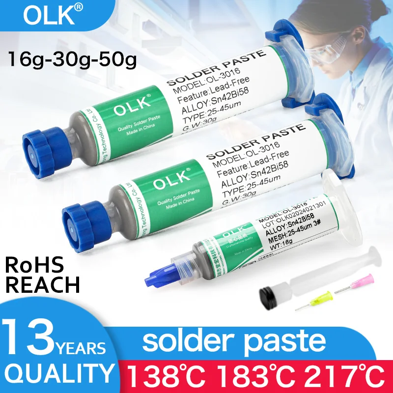 Niedrige Temperatur, kein Reinigen für Löten, IC-Leiterplatte 138 ℃   Smd Telefon Reparatur Manuelle Reparatur Patch Diy Zinn Schweißen Lotpaste 30g/50g