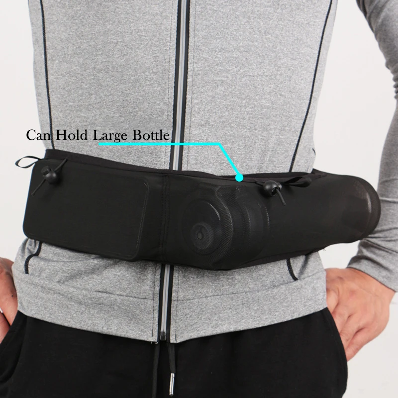 QUESHARK วิ่งเอวกระเป๋าตาข่ายยืดหยุ่น Close-Fitting โทรศัพท์มือถือกระเป๋าโทรศัพท์ขนาดใหญ่ความจุขี่จักรยานภูเขาน้ำกระเป๋า