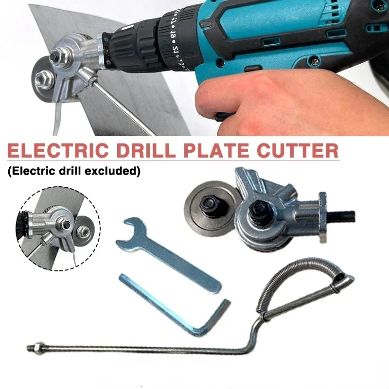 Electric Drill Refitting Plate Shears Effortlessly Cut Through Stainless Steel,Aluminum & Iron Sheet with This Cutter Attachment
