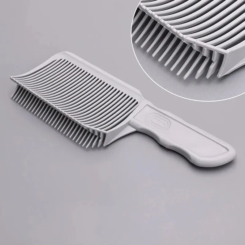 【Hete verkoop】Nieuwe Clipper Kam HEREN STYLING Platte Haarkam Gebogen V-vormige Kapper Kam Positionering Gradiënt Ontwarren Haar Magie