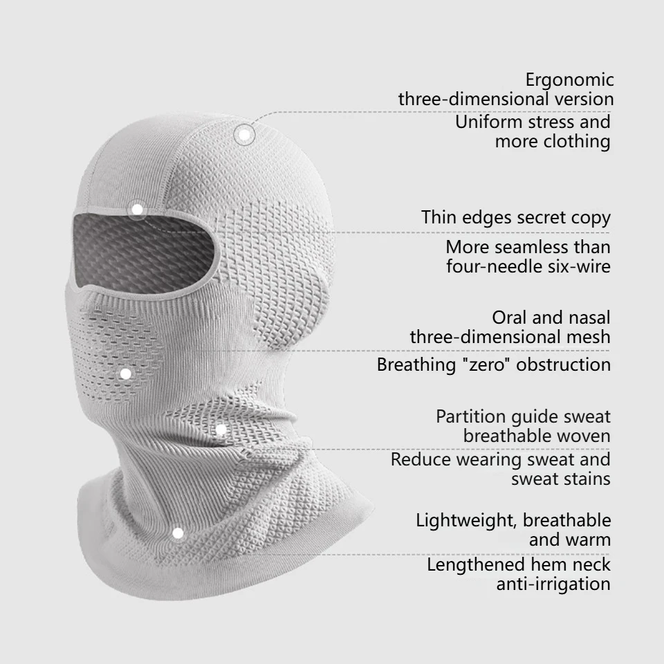 GTUBIKE Kältebeständiger Thermoschal Winter Skimütze Sturmhaube Vollgesichtsmaske Ski Radfahren Jagd Kopf Hals Abdeckung Helm Liner Cap