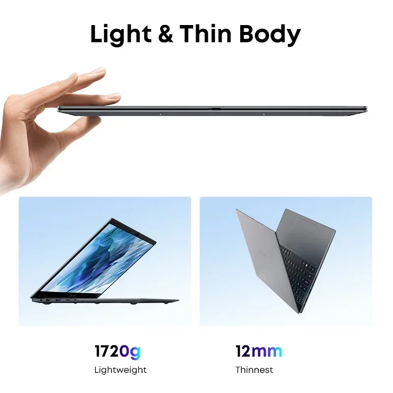 CHUWI GemiBook Plus Laptop Intel 12th N100 15.6 pollici 1920*1080 schermo FHD 8GB LPDDR5 256GB SSD Windows 11 WIFI 6 M.2 fino a 1T