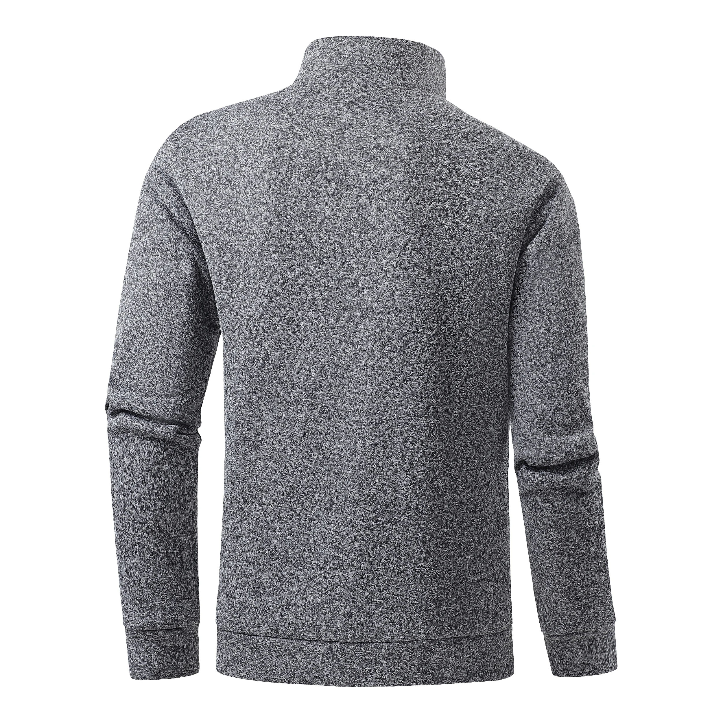 Moletons masculinos de outono com meio zíper, pulôveres de manga comprida de cor sólida, gola alta, streetwear, jaquetas quentes de inverno, casaco esportivo