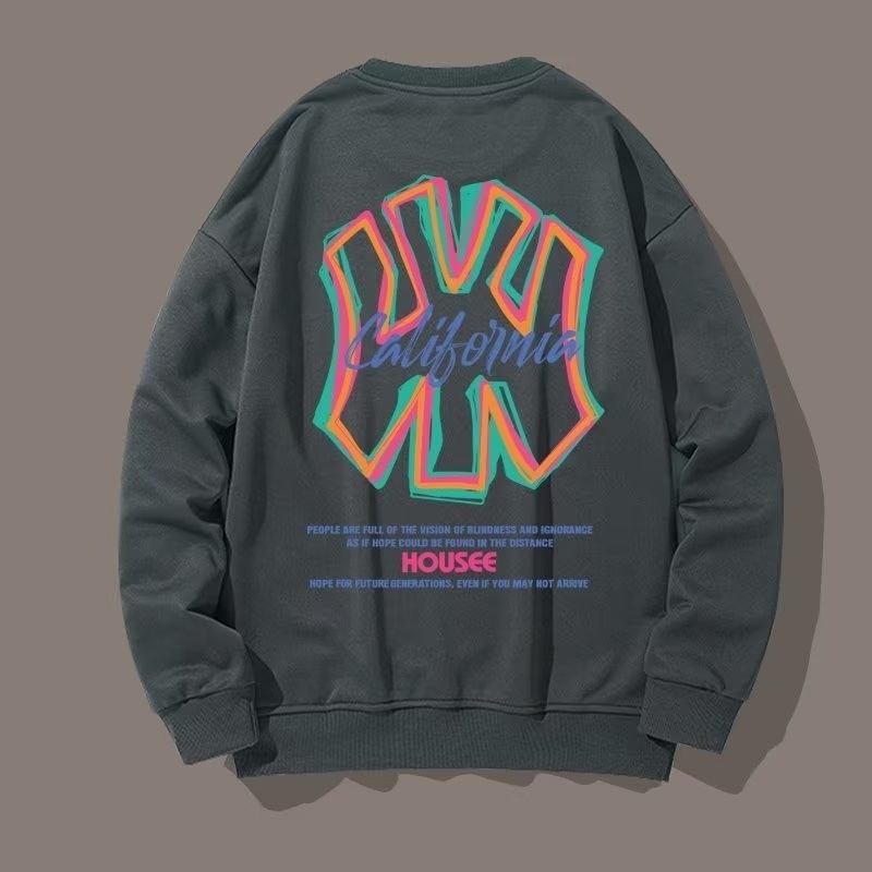 Style américain Style Baseball marque à la mode imprimé Cool Guy tenue hommes sweats haute rue pull décontracté