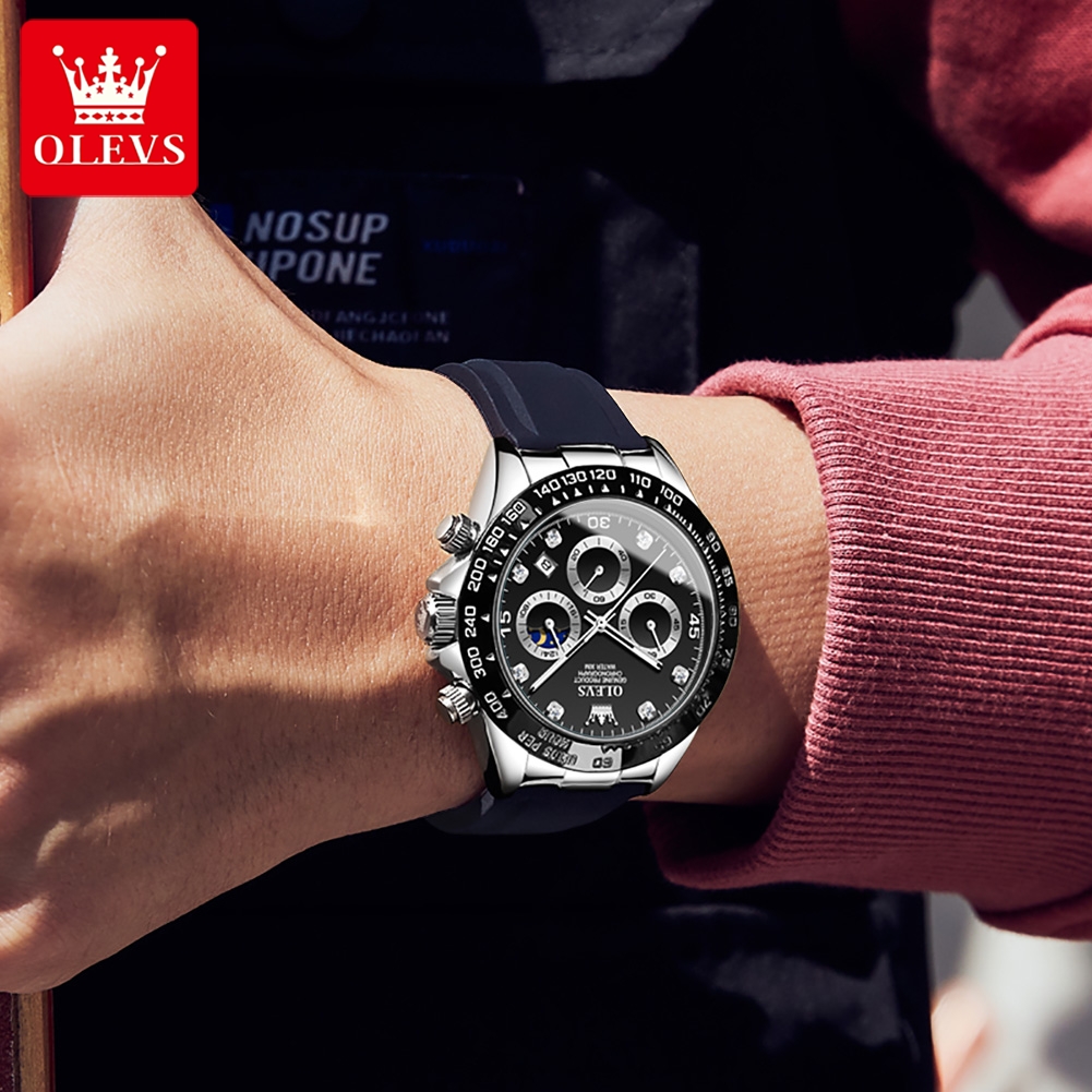 OLEVS-Montre à Quartz de Luxe pour Homme, Étanche, Shoe, Marque Supérieure, Date, Chronographe, dehors, Montre-Bracelet, 2875