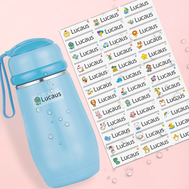 Custom Transparent Self-adhesive Baby Name Sticker Customised Kindergarten Tag in French Personalized Waterproof Stickers Label