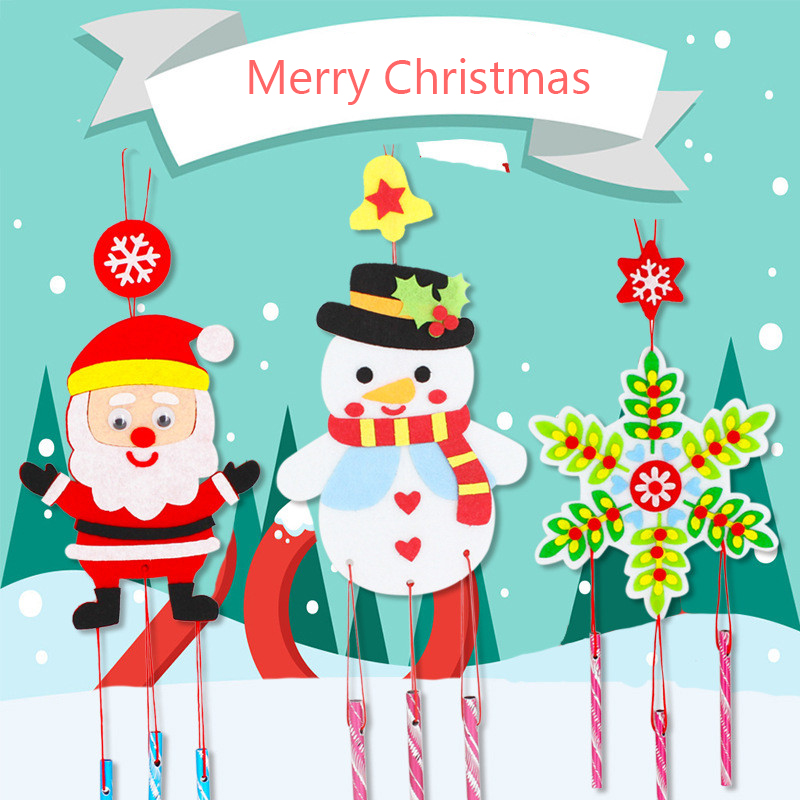子供のための手作りのウィンドチャイムおもちゃキット,手作りの手工芸品,ウィンドダーツ,漫画のハング,ステッカー,ウィンドベルのおもちゃ,クリスマスプレゼント,6個セット