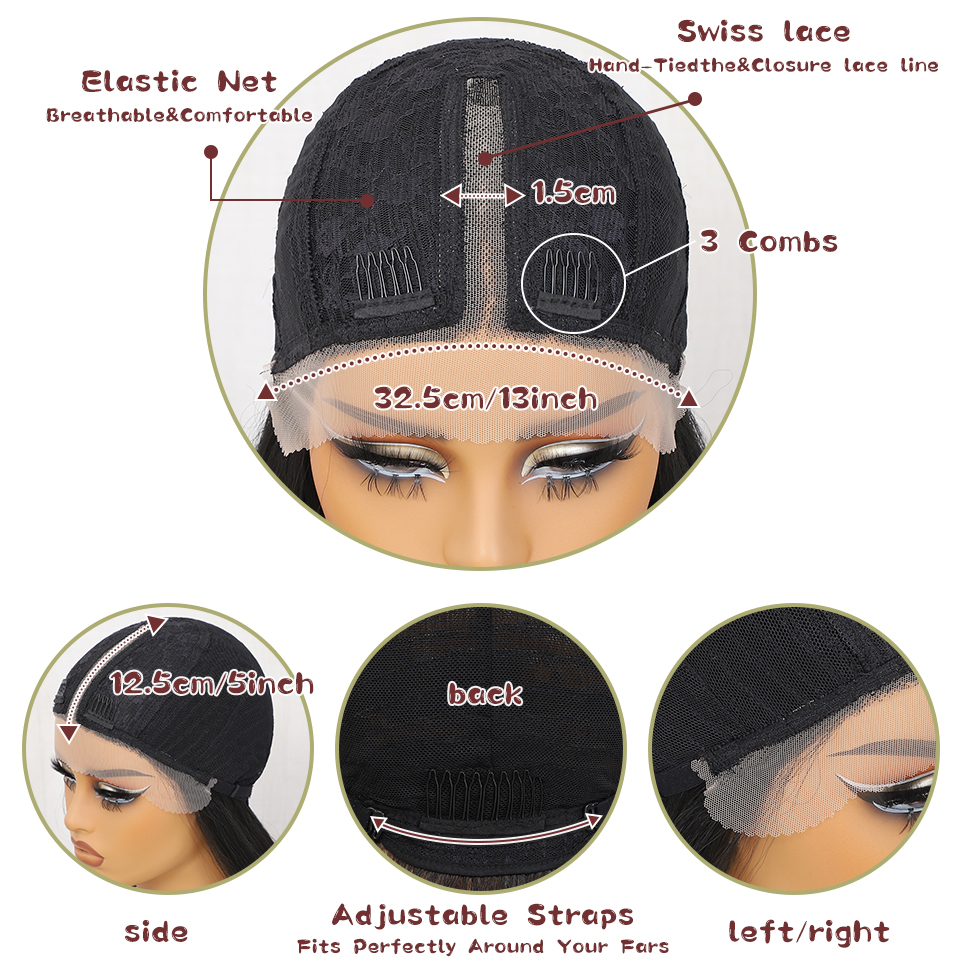 女性用の滑らかで縮れた合成かつら,ヤキレースフロント,黒,28インチ,ヘアライン付きアフロウィッグ