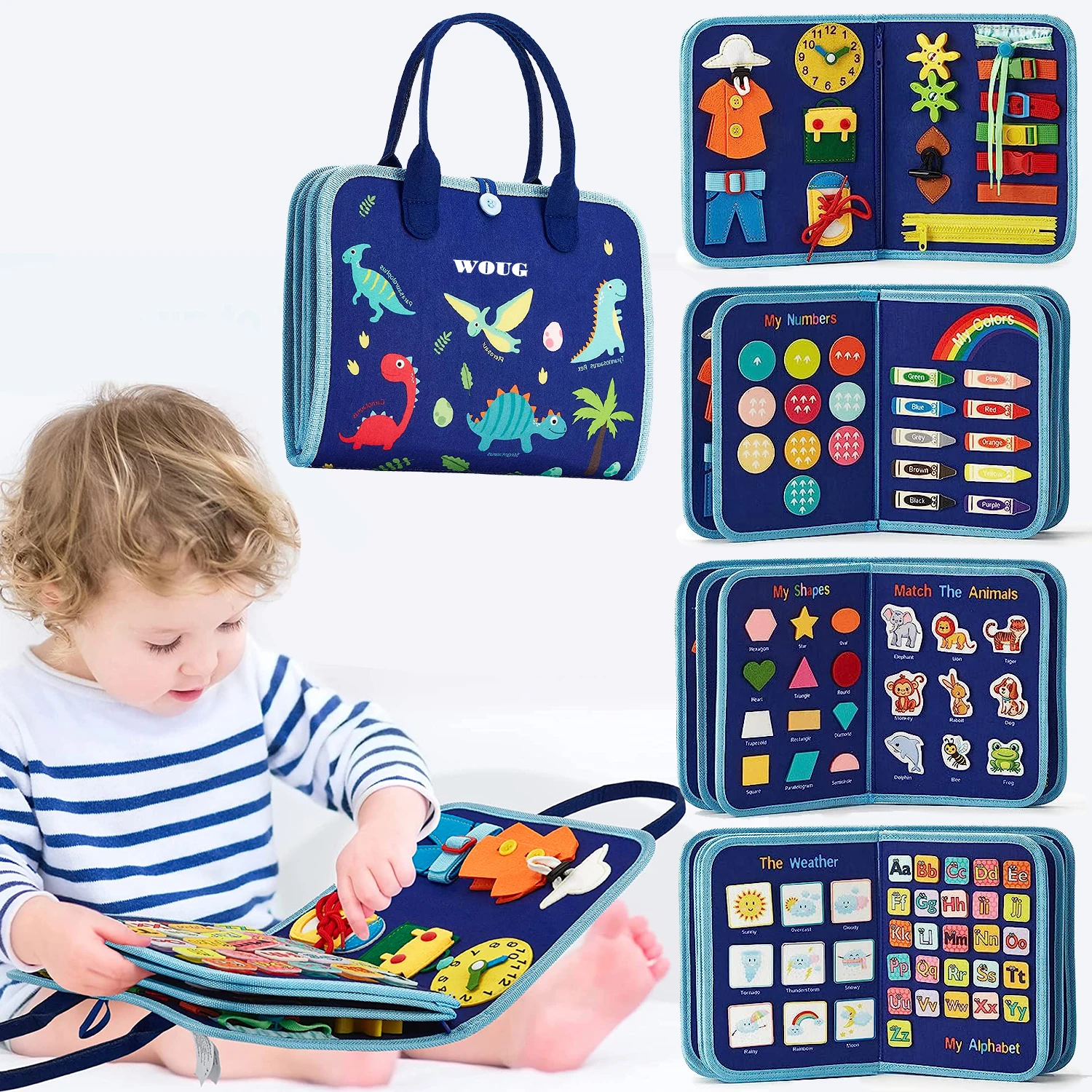 Bambino Montessori Attività da tavolo occupate Giocattoli educativi Abito di base Abilità motorie Giocattoli di apprendimento da viaggio per bambini per il regalo di Natale