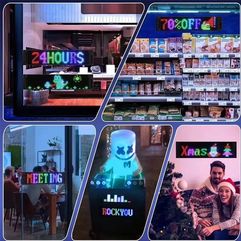 LED Matrix Pixel Panel, Scrolling Bright Advertising LED Signs, Flexible USB 5V LED Car Sign Bluetooth App Control