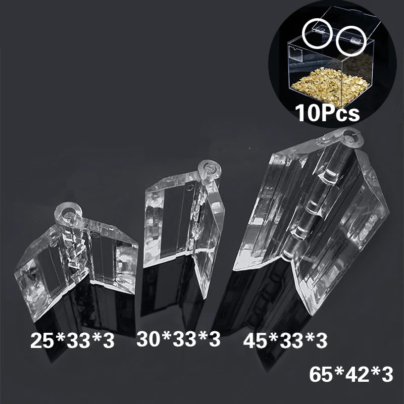 10Pcs Transparent Plastic Folding Hinges Durable Clear Acrylic Hinge Tools Cabinet Hardware Furniture  Cabinet Door Hinges