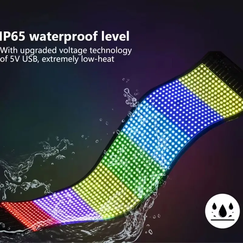 LED Matrix Pixel Panel, Scrolling Bright Advertising LED Signs, Flexible USB 5V LED Car Sign Bluetooth App Control