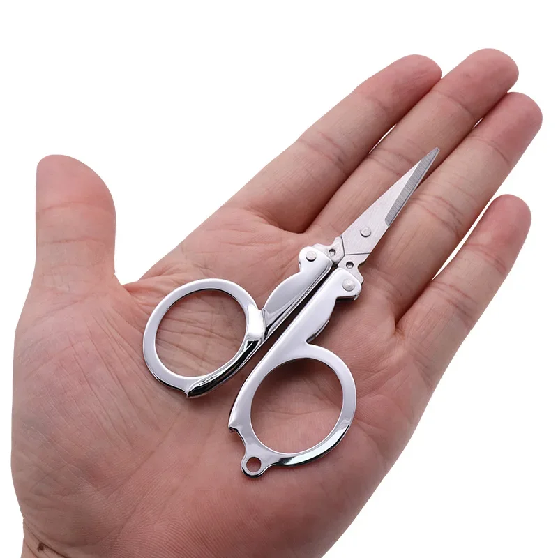 Tijeras plegables de acero inoxidable, cúter de bolsillo portátil, tijeras artesanales hechas a mano, Mini hilo de bordar de viaje a medida