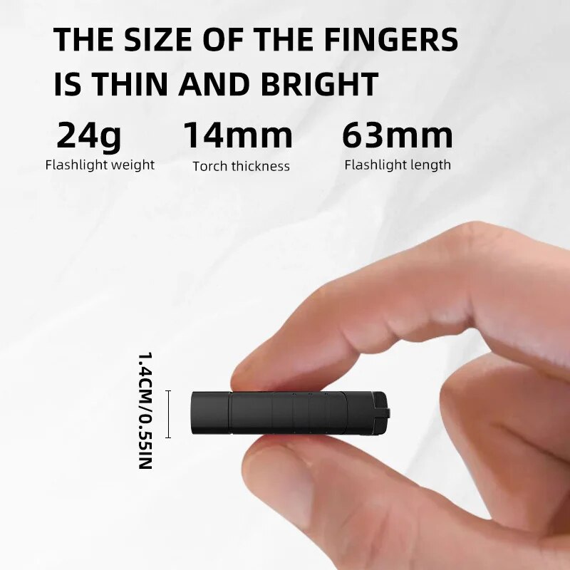 Linterna LED de doble núcleo impermeable, ligera, recargable, Luz fuerte para acampar al aire libre, llavero portátil de largo alcance