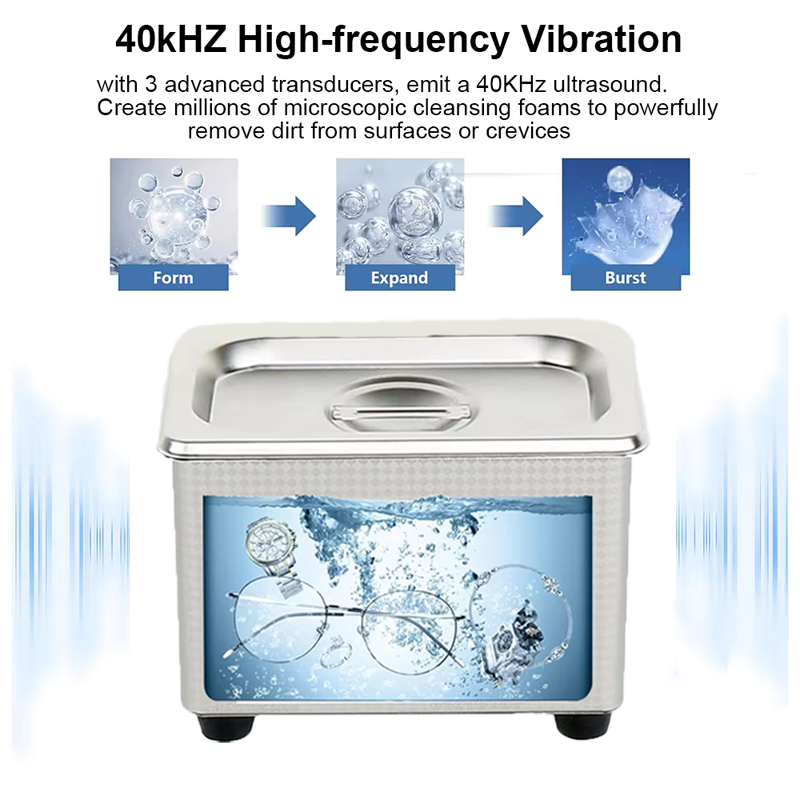 Ultrasonic Cleaner Glasses Cleaning Machine for Jewelry Watches Denture Tool Ultrasonic High Frequency Vibration Washing Bath