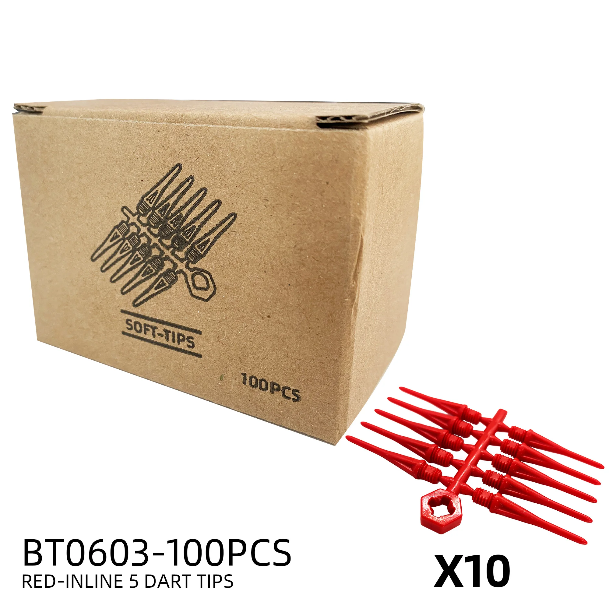 WEDARTE 50pcs kit de clé à pointe de fléchette souple 2BA pour accessoires de fléchettes électroniques à pointe en plastique souple, pointes de fléchettes avec un kit d'outils