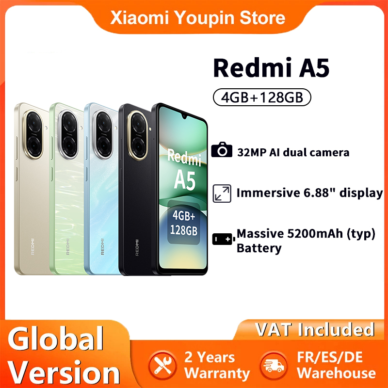 Globale version xiaomi redmi a5 4gb 128gb smartphone 32mp ai dual kamera 6,88 "120hz display seite finger abdruck 5200mah schnel