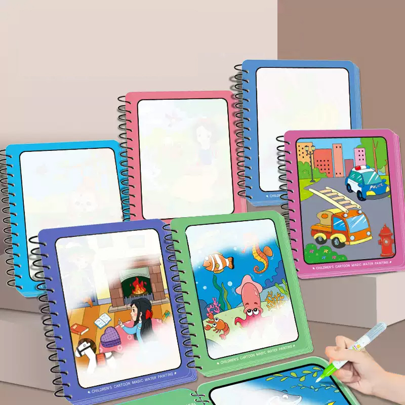 สมุดระบายสี Baby Magic Water Book Montessori ของเล่นเพื่อการศึกษาเด็ก 1 ปีภาพวาดแบบใช้ซ้ําได้เด็กเกม
