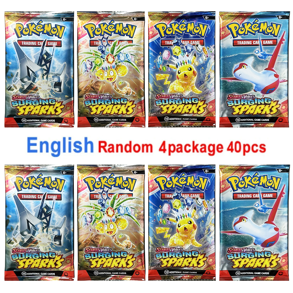4er-Pack Pokemon-Karten 151 Team Up Sun & Moon Thunder Englisches Sammelkartenspiel Evolutions Booster Sammlerstück Kinderspielzeug Geschenke