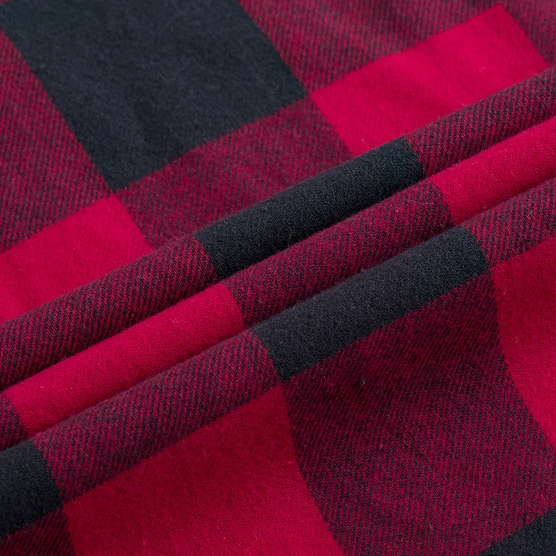 Camisa xadrez vermelha xadrez masculina, manga comprida, de algodão, masculina, outono, inverno, nova, 2022