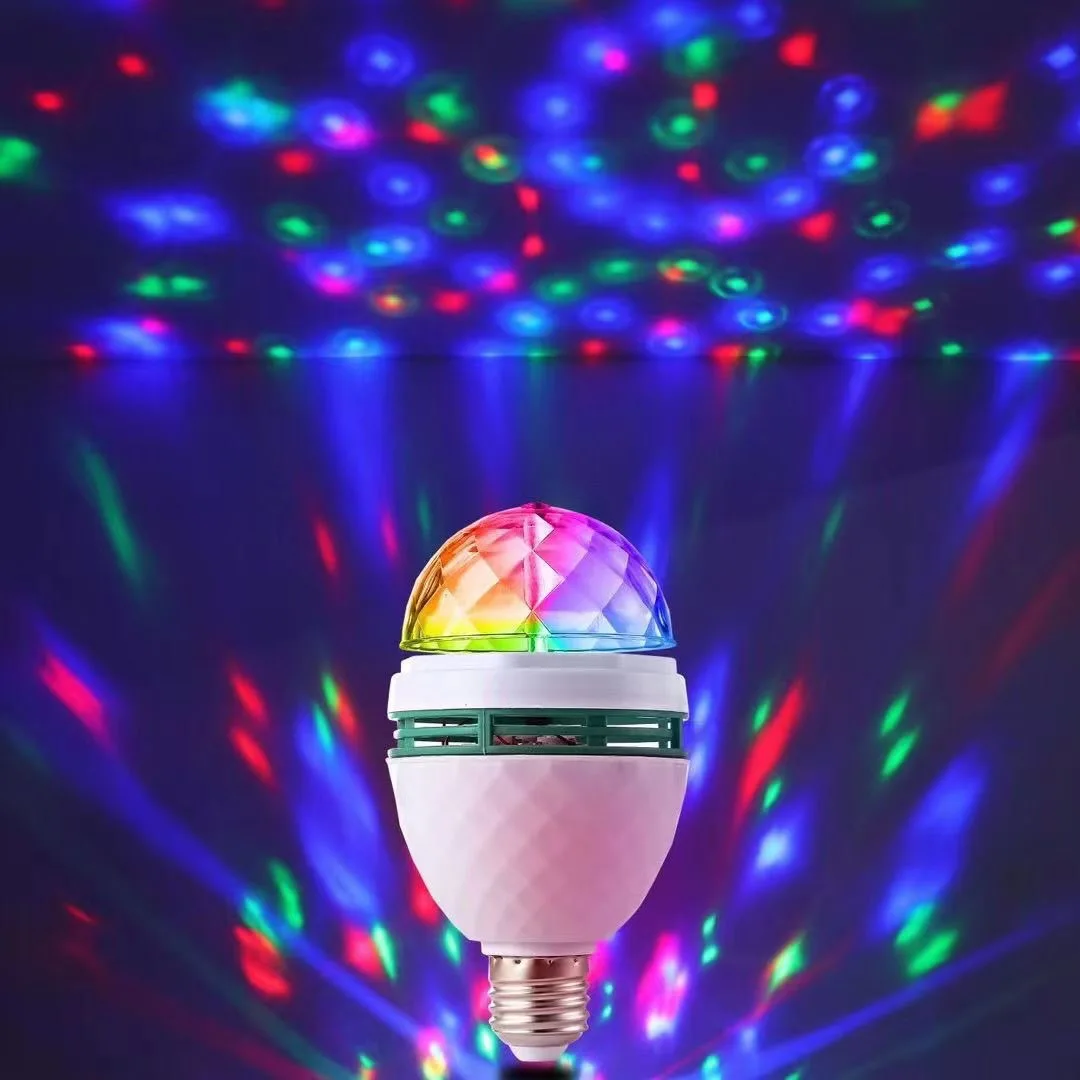 Wielokolorowe oświetlenie sceniczne Atmosfera Obrotowa żarówka E27 Automatyczna Disco KTV DJ Magic Ball Lampe taniec Domowe przyjęcie