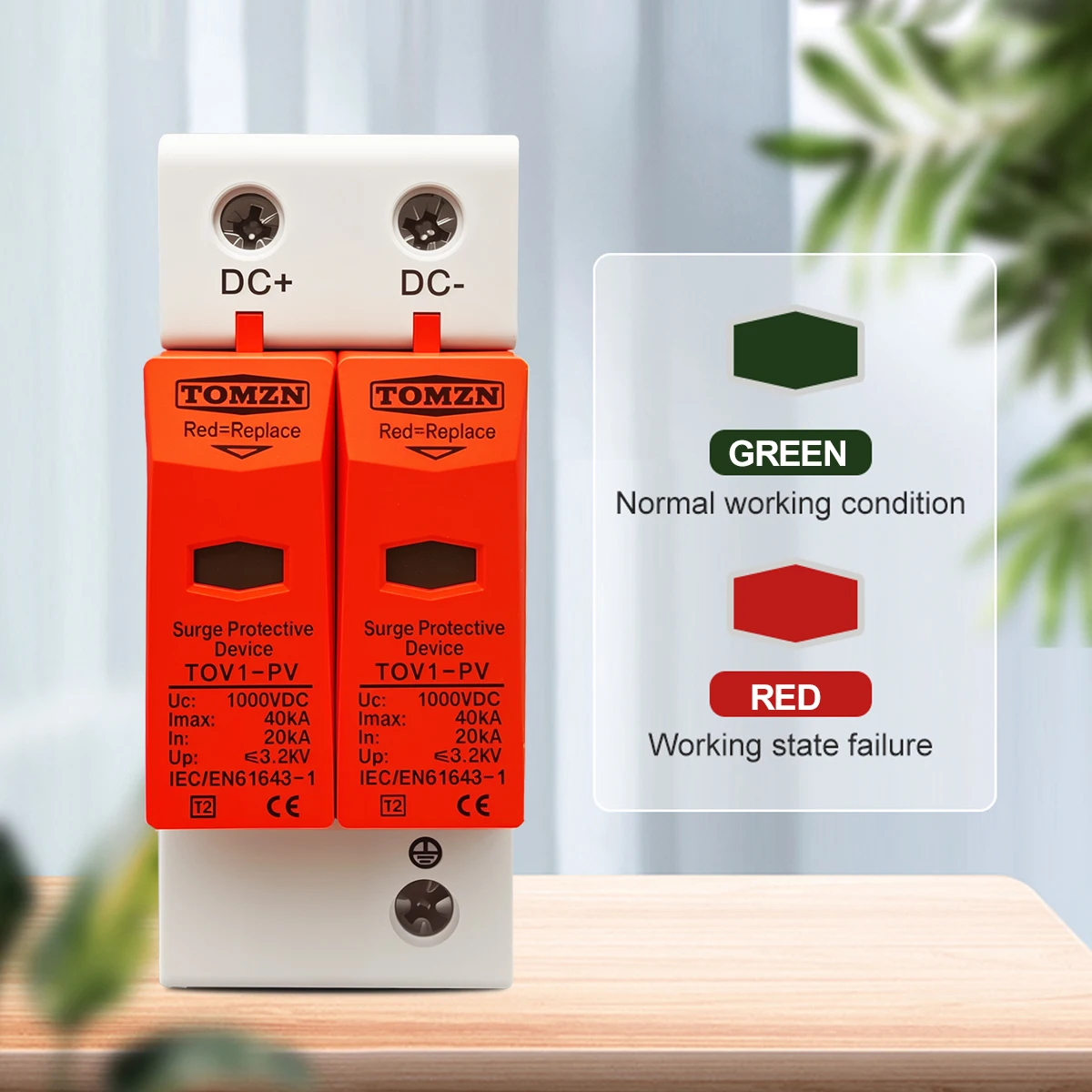 TOMZN DC SPD 1000V 20KA ~ 40KA Nhà Tăng Bảo Vệ Bảo Vệ Điện Áp Thấp Arrester Thiết Bị
