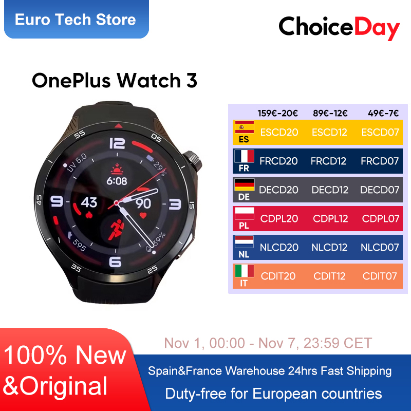 Globale Version OnePlus Watch 3 Smart Watch 1,50 Zoll LTPO AMOLED Display Snapdragon W5 Prozessor Dual Frequency GPS Wear OS