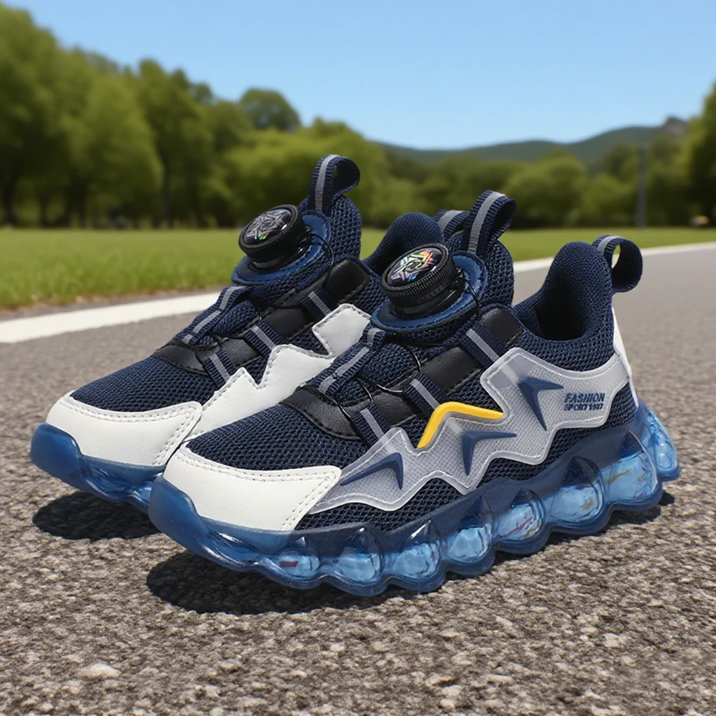 Zapatos deportivos de moda para niños, zapatillas deportivas ligeras de tenis informales cómodas de malla para correr y ocio para niños al aire libre