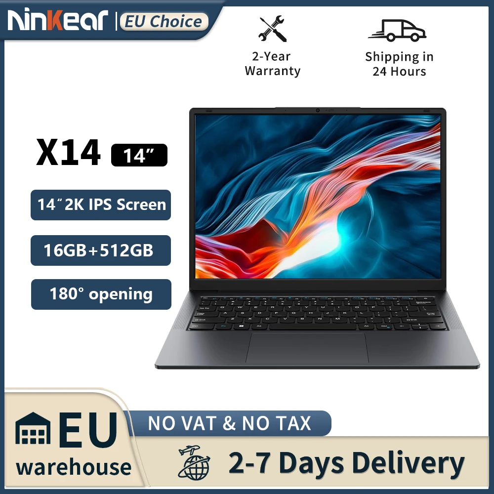 Ninkear x14 laptop 14 tamanhos 2160*1400 ips 2k tela intel core m3-8100Y 16gb 512gb windows 11 notebook de produtividade de uso geral
