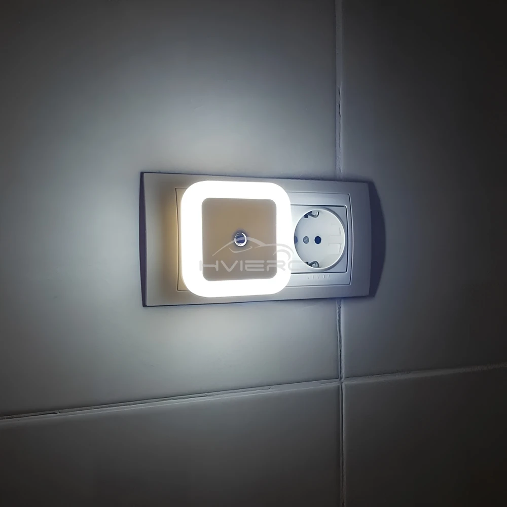 Sensor sem fio led night light plugue da ue mini luzes noturnas quadradas para bebês crianças sala de estar quarto lâmpada de iluminação do corredor