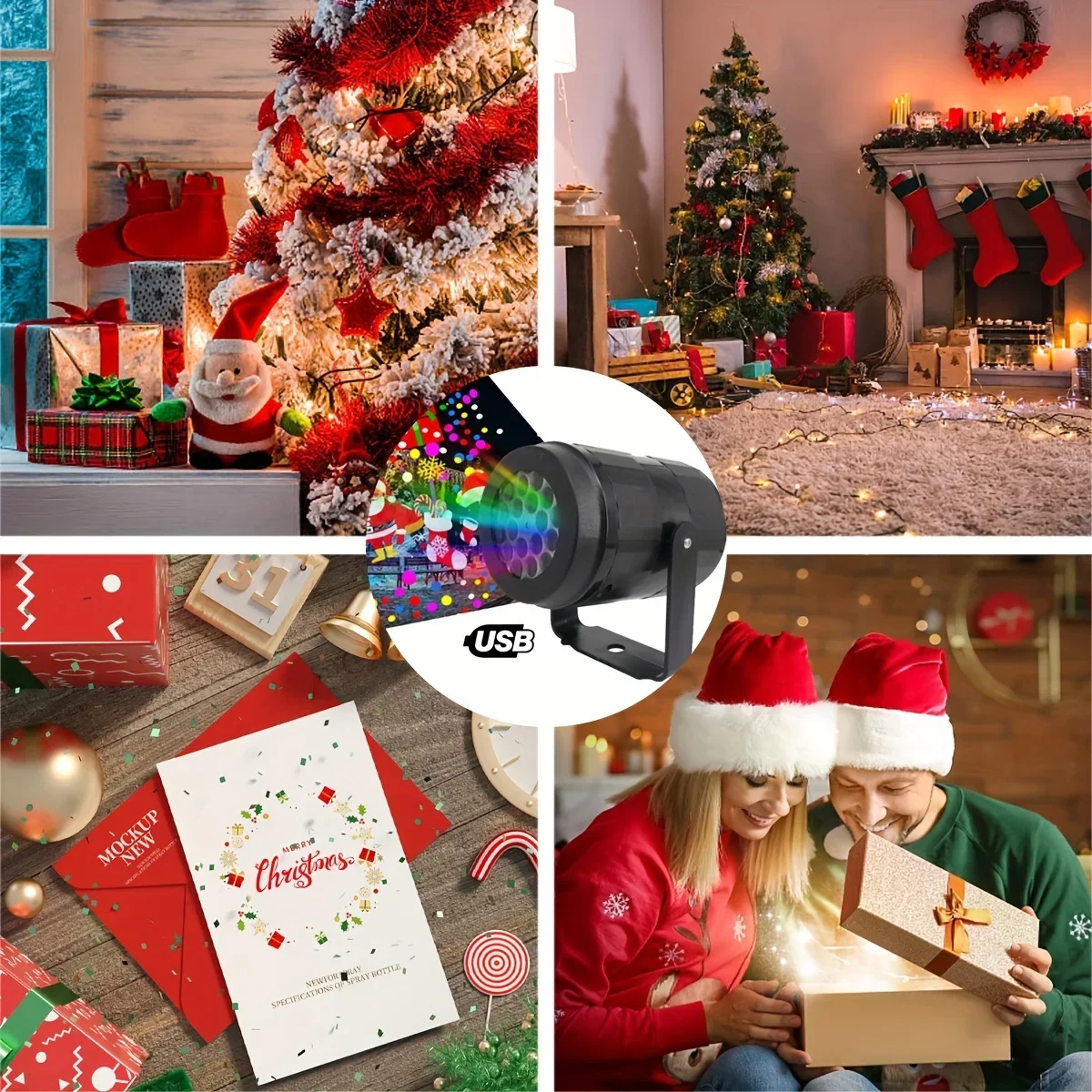 LED Snowflake Christmas Laser Projector Light,16 patterns Waterproof Rotating Christmas Stage Lights Christmas Decoration