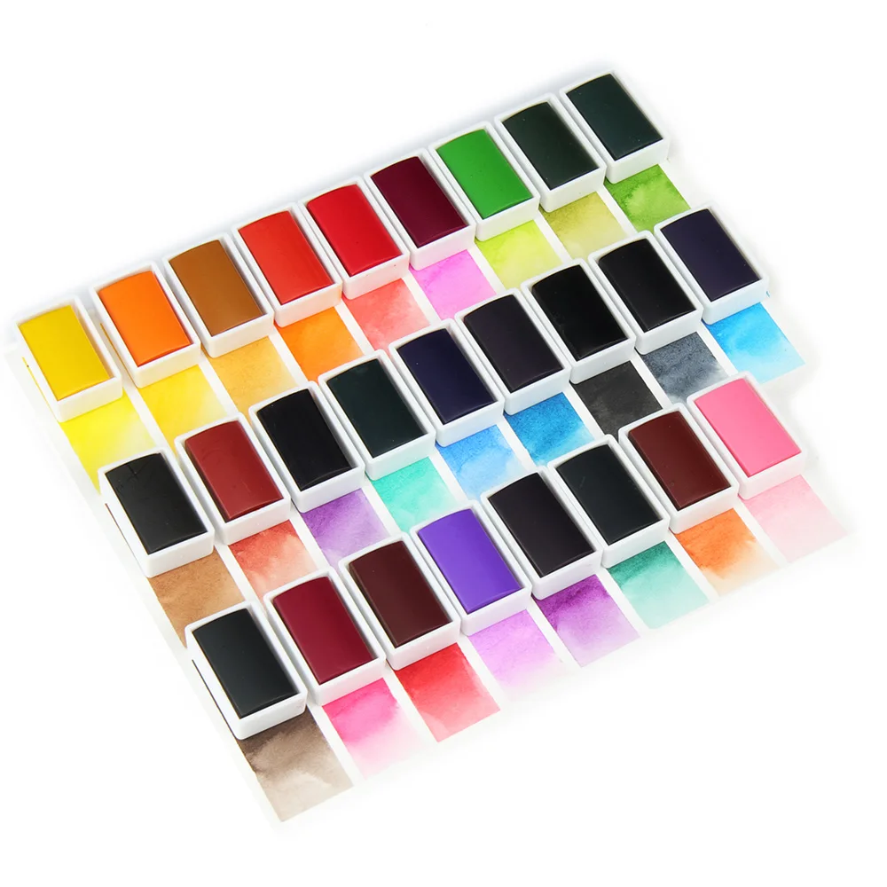 SeamiArt Mới 26 Màu Loại Đơn Full Chảo Nghệ Sĩ Cao Cấp Chắc Chắn Sơn Màu Nước Cho Nghệ Thuật Vẽ Nghệ Thuật Tiếp Liệu