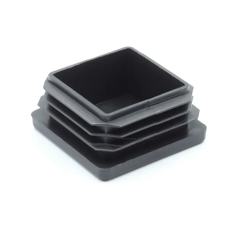 Square Plugs Pipe Tube Cap Rectangular Plastic Tubing End Cap Insert Blanking Stopper Black 10x10mm-100x100mm