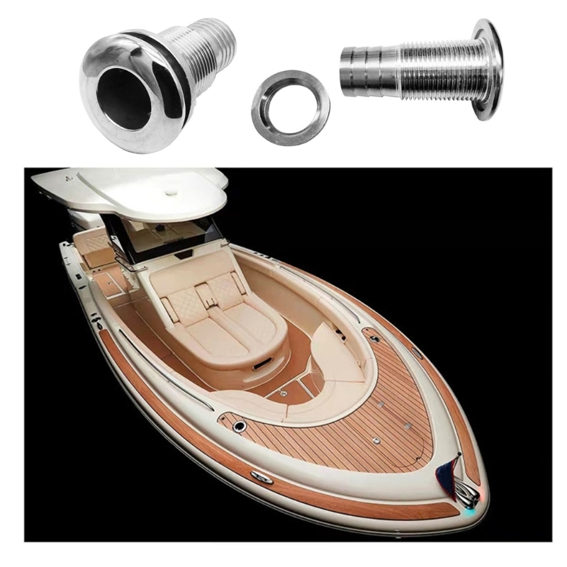 Évent de vidange marin en acier inoxydable pour bateau, pompe de cale de port de sortie d'eau de yacht, raccord droit à travers-hydrassujet, 1 po, 3/4 po, 3/8 po, 1/2 po