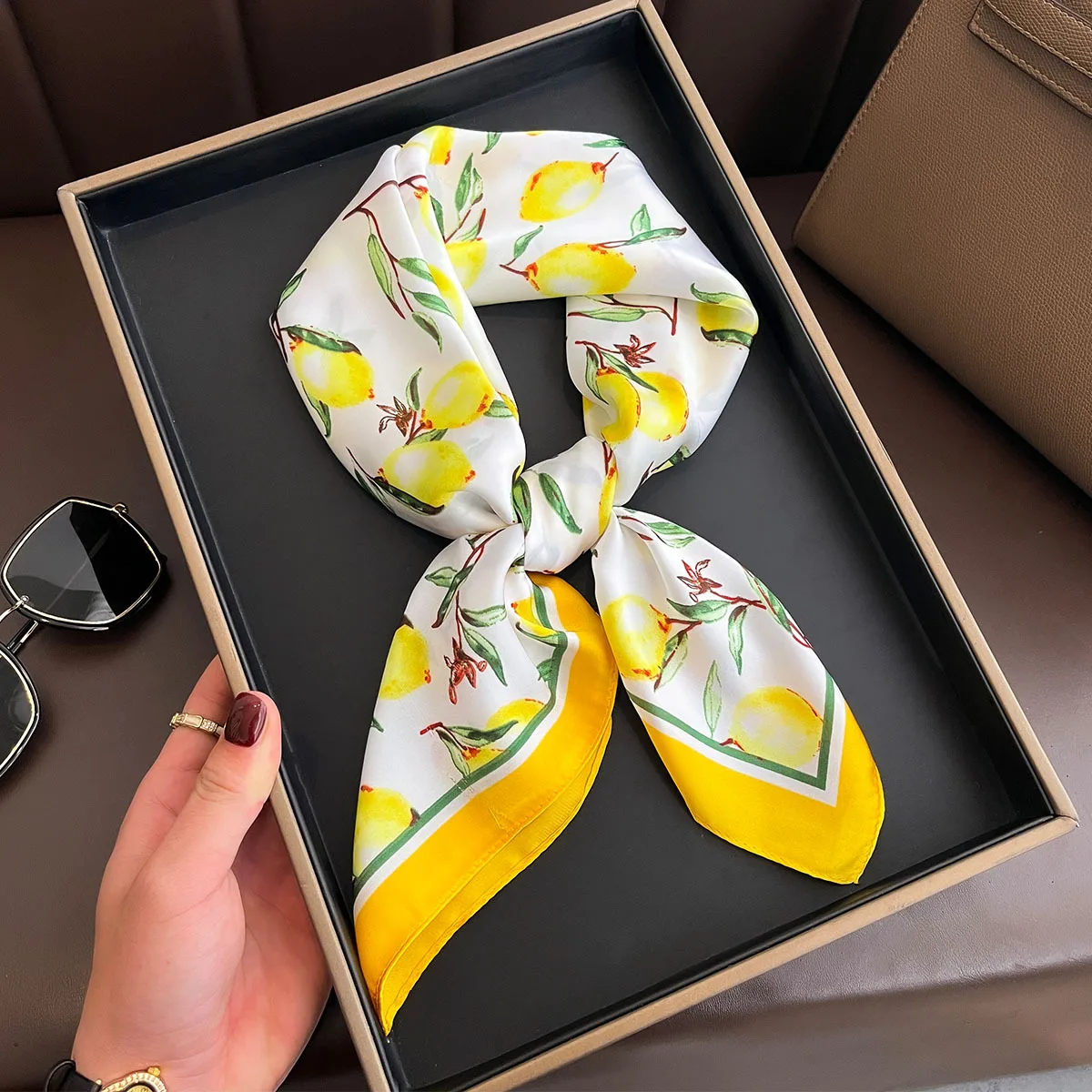 Luxe Dier Zijde Satijn Hoofd Sjaal Voor Vrouwen Plaid Print Hoofddoek Hals Sjaals 70Cm Vierkante Sjaals En Wrpas Sjaals voor Dames