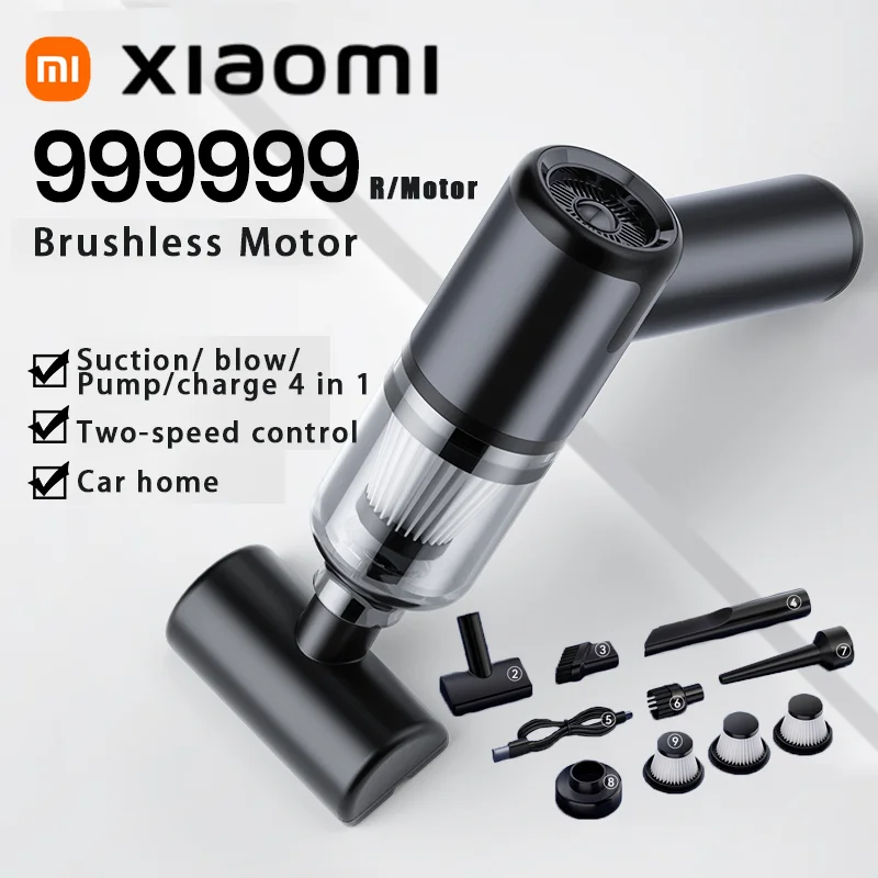Xiaomi MIJIA 4 in1 Car Vacuum Cleaner 1995000PA Powerful Cleaning Machine for Home Appliance Car Wireless Portable Cleaner Home